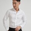 Men r.w. & co. Shirts | White Twill Dress Shirt With French Cuff Bright White