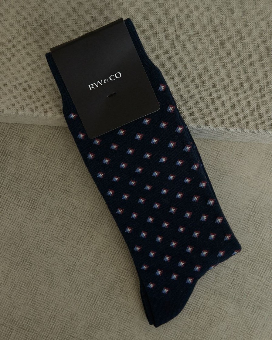 Men r.w. & co. Socks | Essential Geo Socks Navy Blue