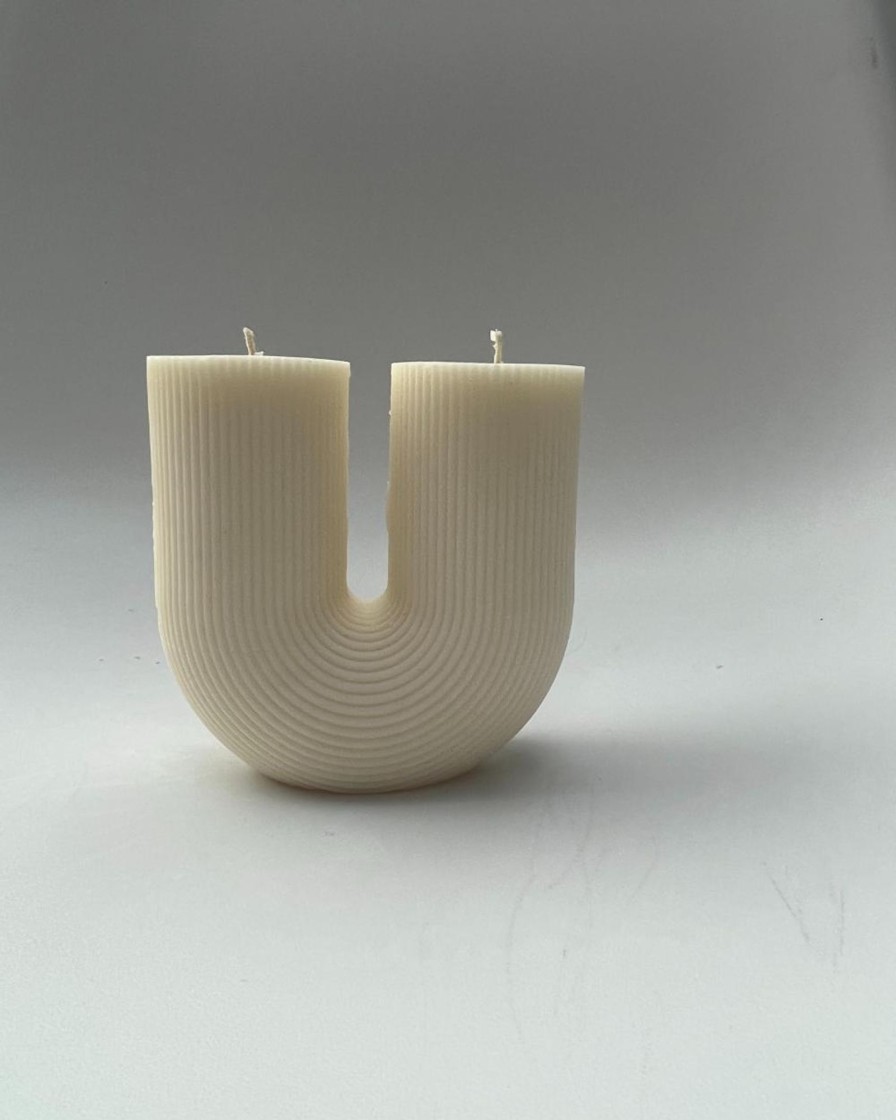 Home aaram lux | The U Ribbed Candle| Decorative Soy Wax Candle | Aaram Lux N/A