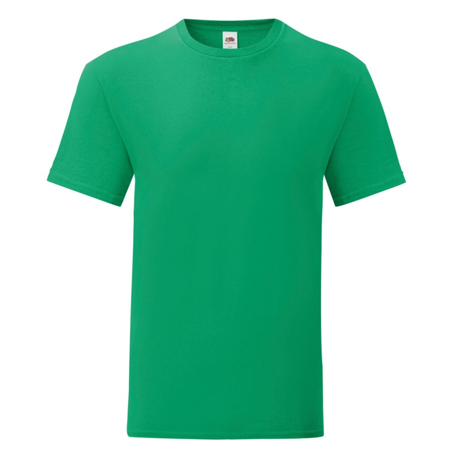 Men fruit of the loom T-Shirts | Fruit Of The Loom - Mens Iconic T-Shirt (Pack Of 5) Medium Green