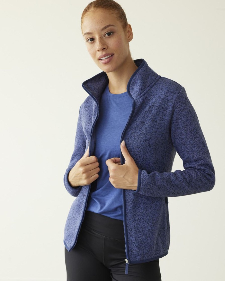 Women hyba Hyba Activewear | Warm Polar Fleece Jacket, Hyba Evening Blue