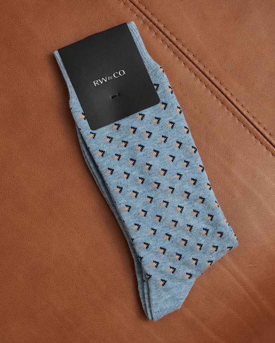 Men r.w. & co. Socks | Essential Geo Socks Light Denim Htr