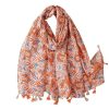 Women don't ask Hats, Gloves, & Scarves | Orange Flower Scarf - Don'T Ask Dark Orange