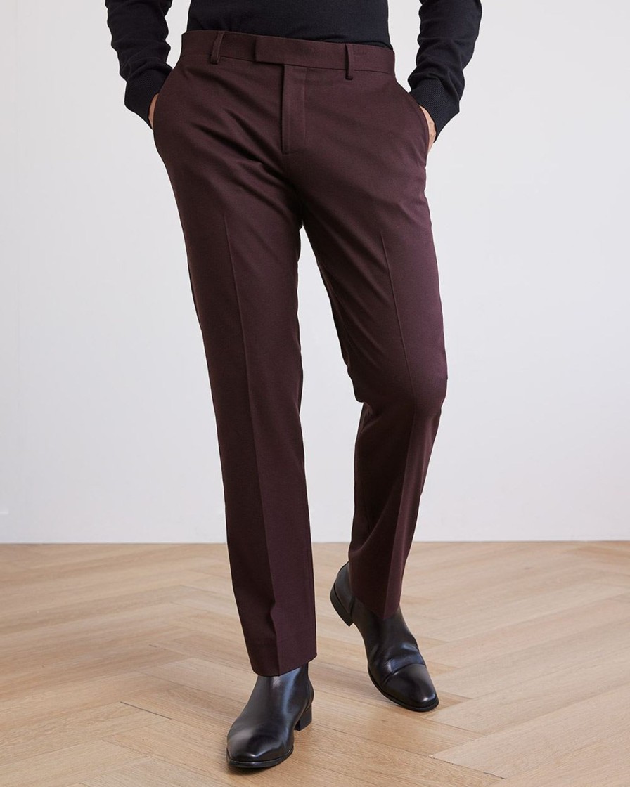 Men r.w. & co. Suits | Tailored-Fit Brushed Suit Pant Deep Mahogany Red