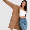 Women belle & bloom Coats & Jackets | Belle & Bloom Days Go By Sustainable Blazer Cardigan Dark Brown