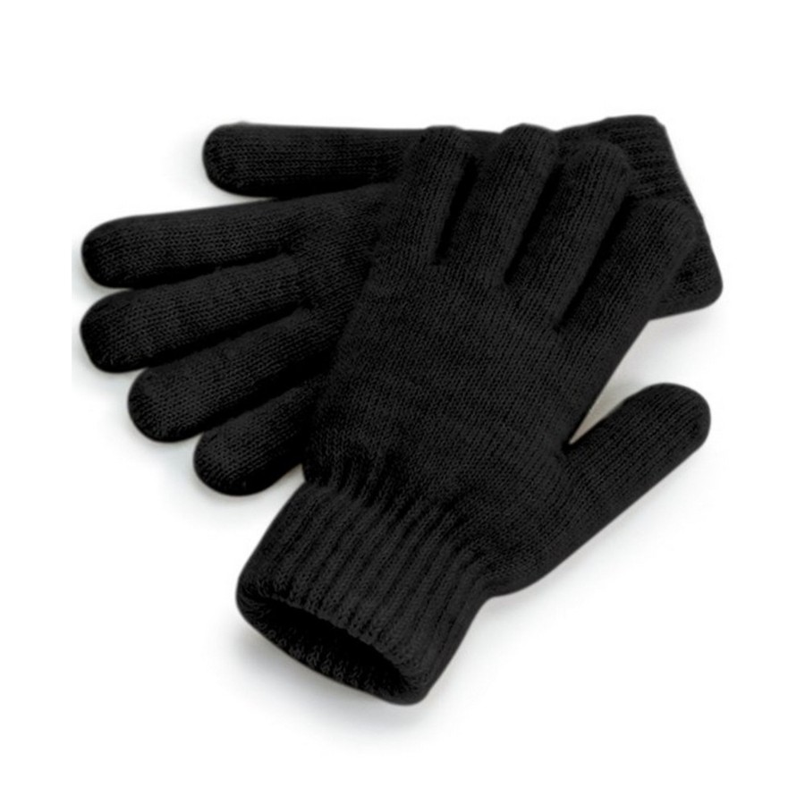 Women beechfield Hats, Gloves, & Scarves | Beechfield - Womens/Ladies Ribbed Cuff Gloves Black