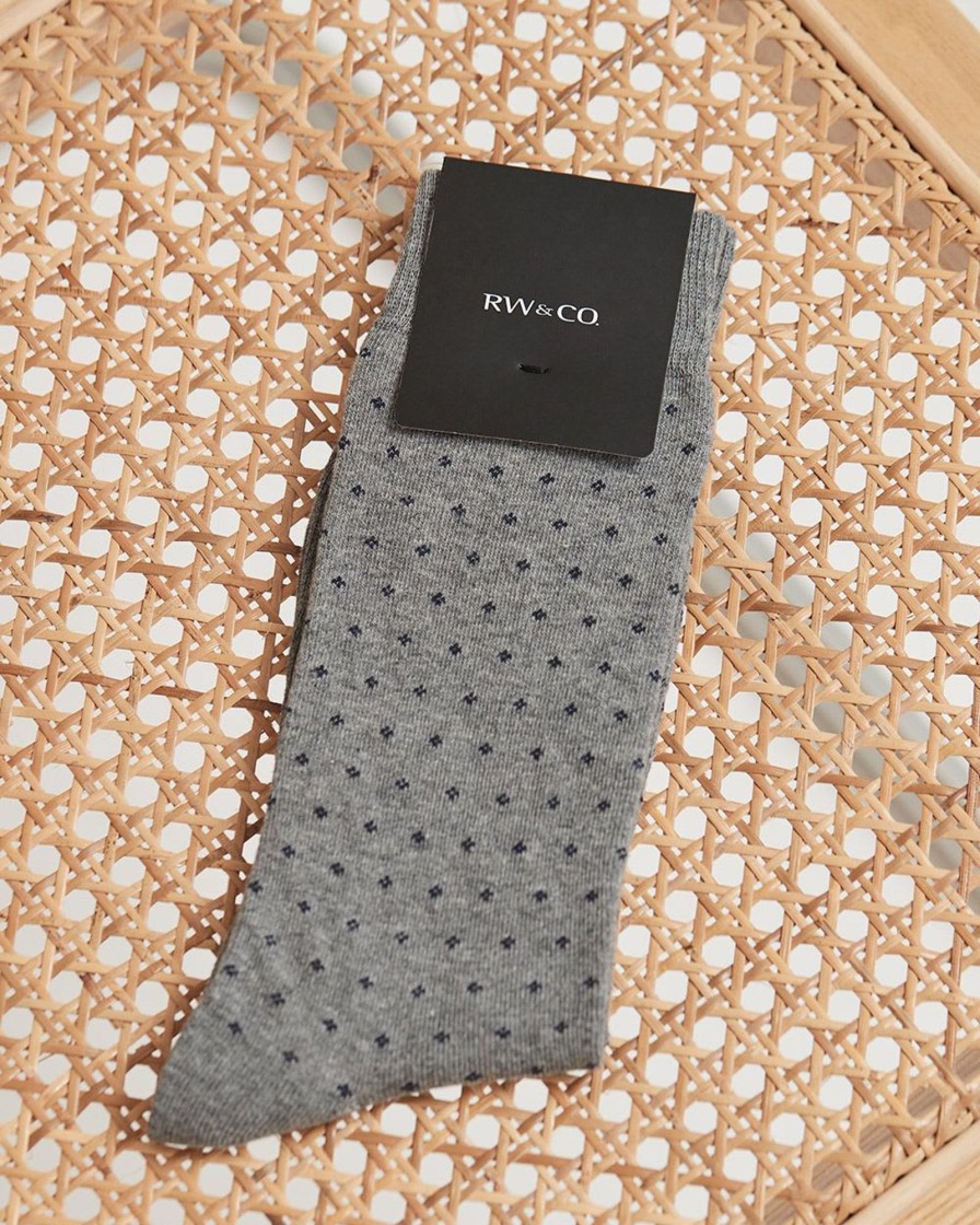 Men r.w. & co. Socks | Socks With Micro Dots Medium Heather Gray