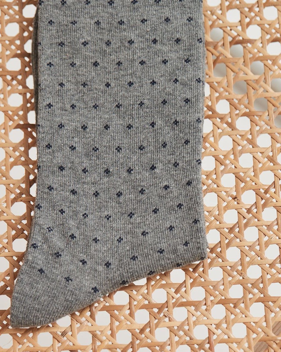 Men r.w. & co. Socks | Socks With Micro Dots Medium Heather Gray