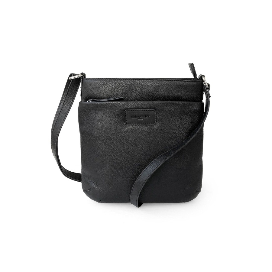 Women club rochelier Bags | Club Rochelier Ladies' Leather Top Zipper Crossbody Black