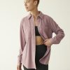 Women hyba Hyba Activewear | Long-Sleeve Velvet Ottoman-Knit Shirt - Hyba Wistful Mauve