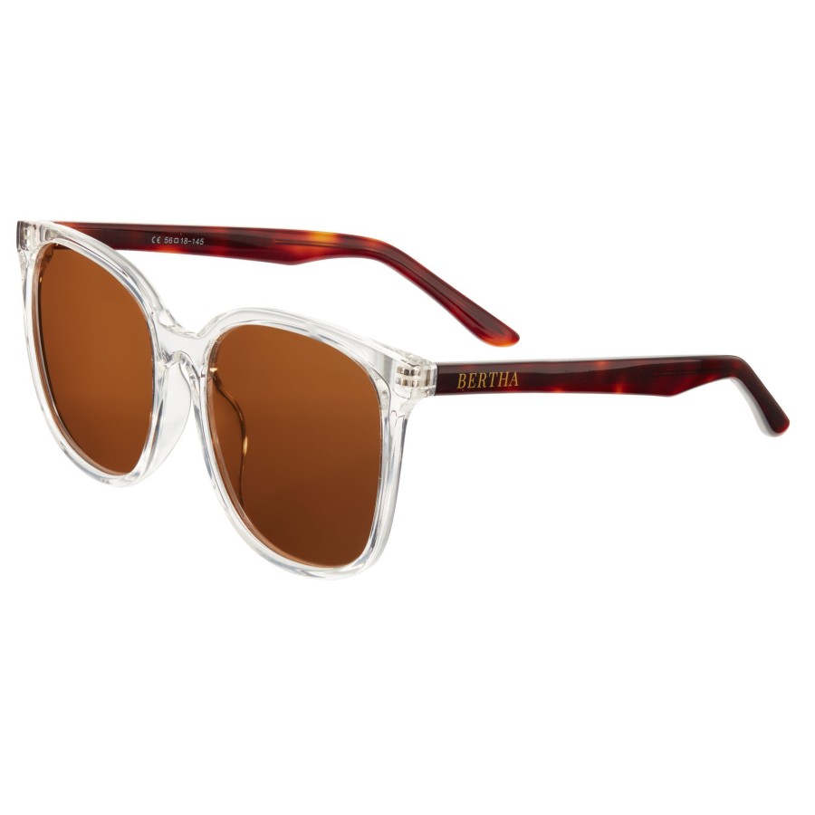 Women bertha Sunglasses | Bertha - Avery Polarized Sunglasses - Clear/Brown Light Brown