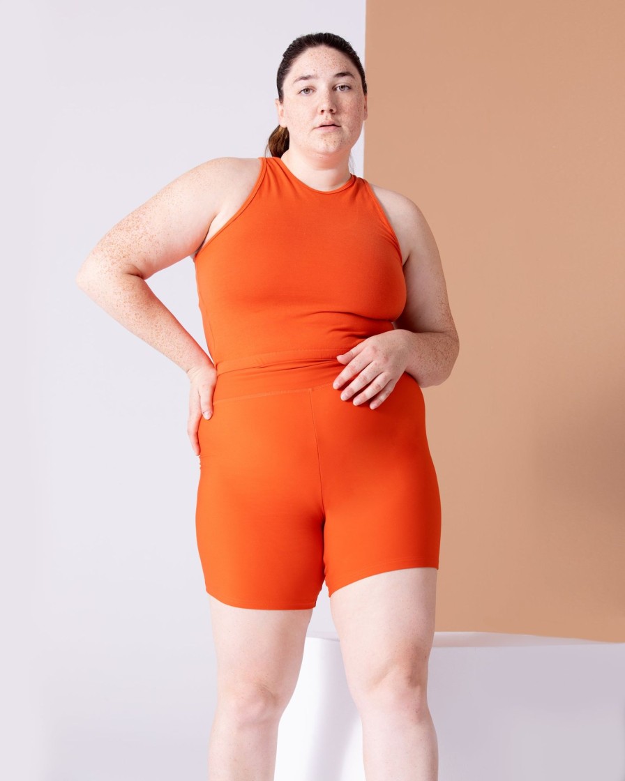 Women aonewear Active Bottoms | Biker Short - Aonewear Medium Orange