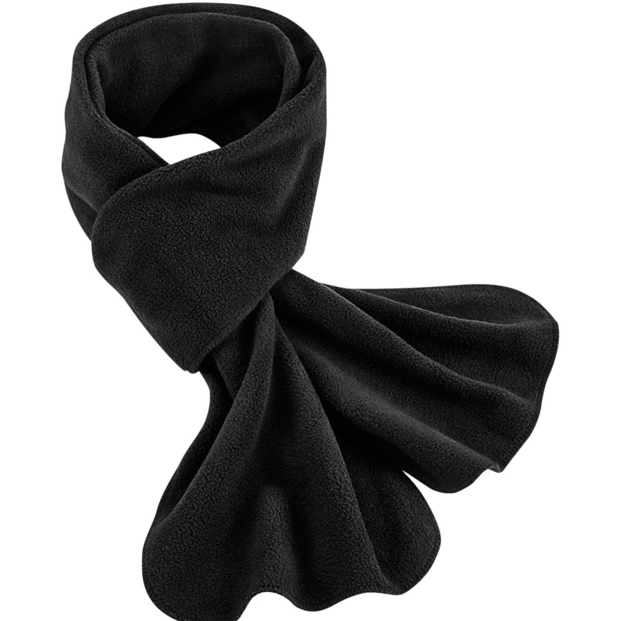 Women beechfield Hats, Gloves, & Scarves | Beechfield - Fleece Recycled Winter Scarf Black