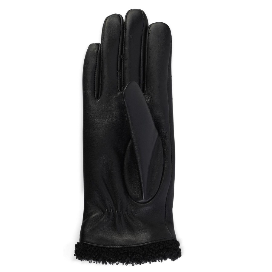 Women club rochelier Hats, Gloves, & Scarves | Cr Ladies - Glove With Sherpa Trim Cuff Black