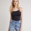 Women r.w. & co. Tops | Solid Scoop-Neck Cami With Spaghetti Straps Black