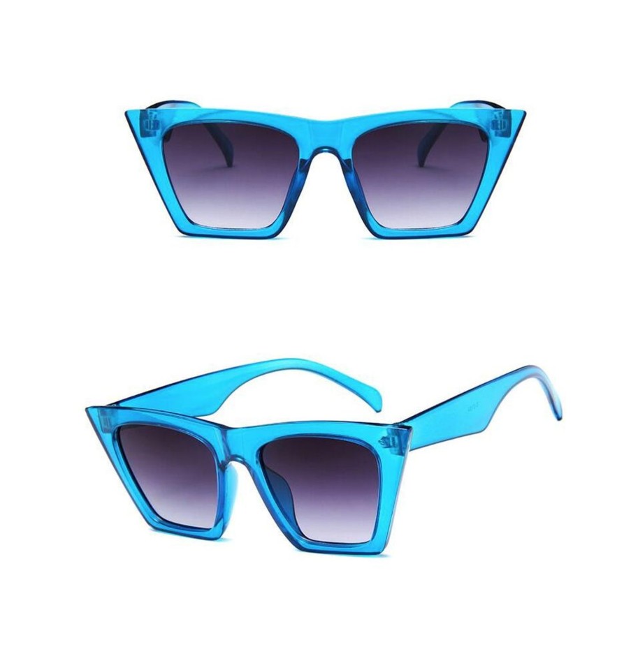 Women don't ask Sunglasses | Bright Blue Squared Sunglasses- Don'T Ask Medium Blue