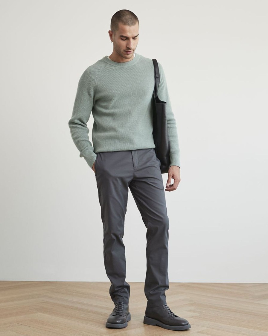 Men r.w. & co. Sweaters & Cardigans | Long-Sleeve Crew-Neck Waffled Sweater Slate Grey