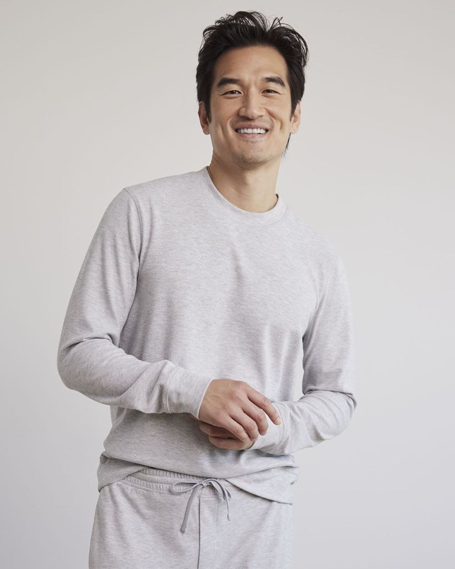 Men r.w. & co. Sweaters & Cardigans | Long-Sleeve Crew-Neck Jacquard Tee Light Grey