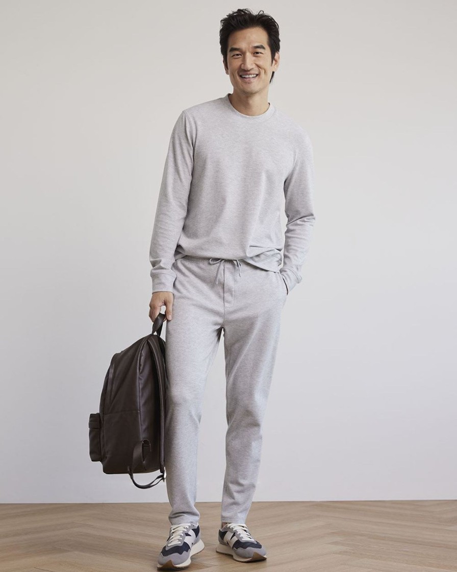 Men r.w. & co. Sweaters & Cardigans | Long-Sleeve Crew-Neck Jacquard Tee Light Grey