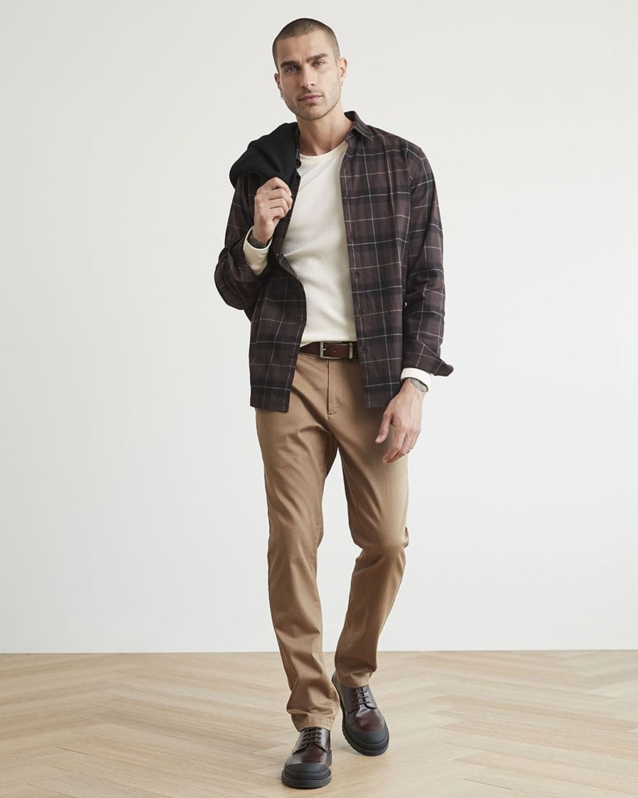 Men r.w. & co. Shirts | Regular-Fit Plaid Flannel Shirt Chocolate