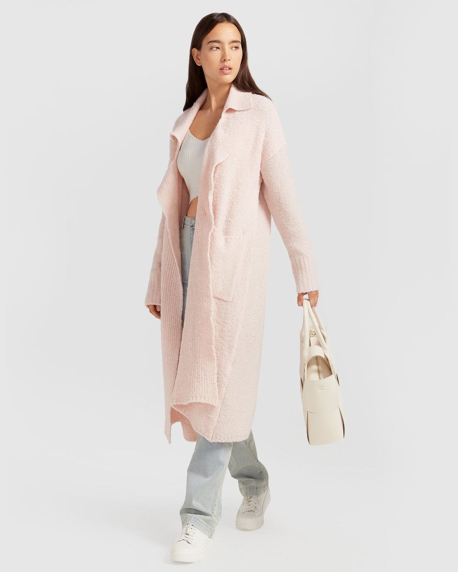 Women belle & bloom Coats & Jackets | Belle & Bloom Born To Run Sustainable Sweater Coat Light Pink