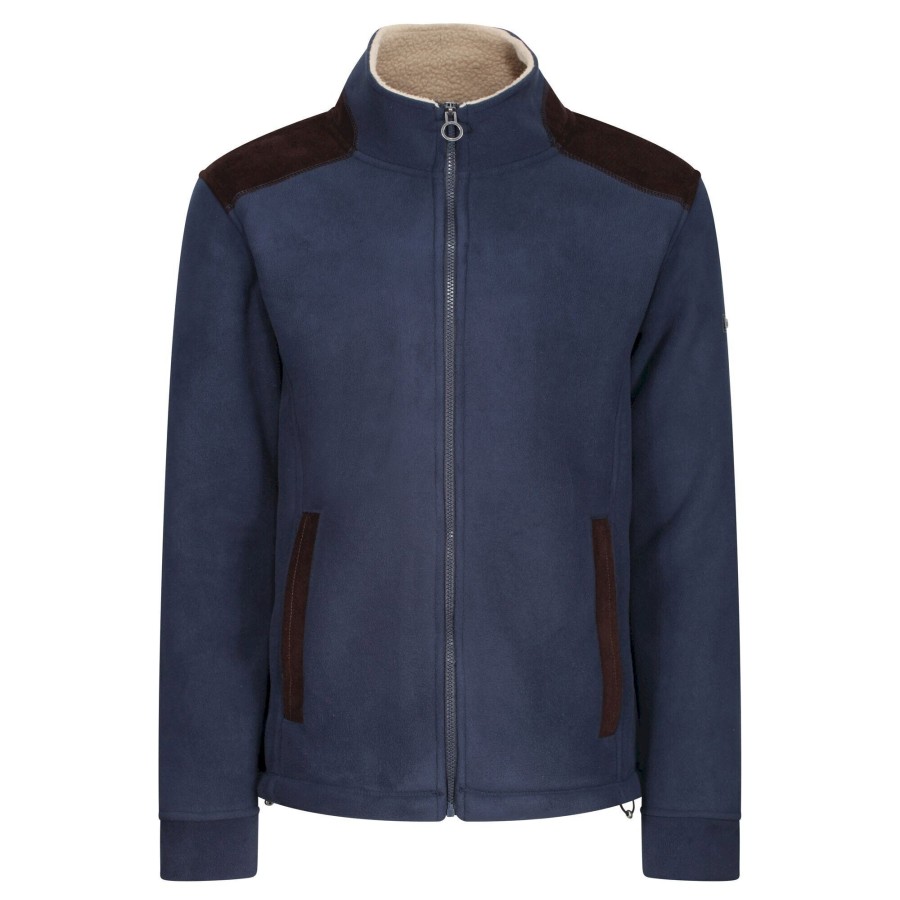 Men regatta Sweatshirts & Hoodies | Regatta - Mens Faversham Full Zip Fleece Jacket Dark Blue