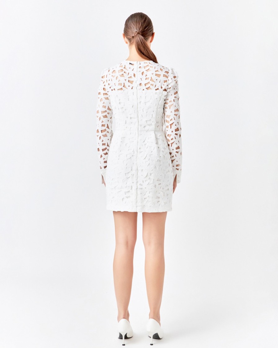 Women endless rose Dresses & Jumpsuits | Endless Rose- Eyelet Structured Mini Dress White