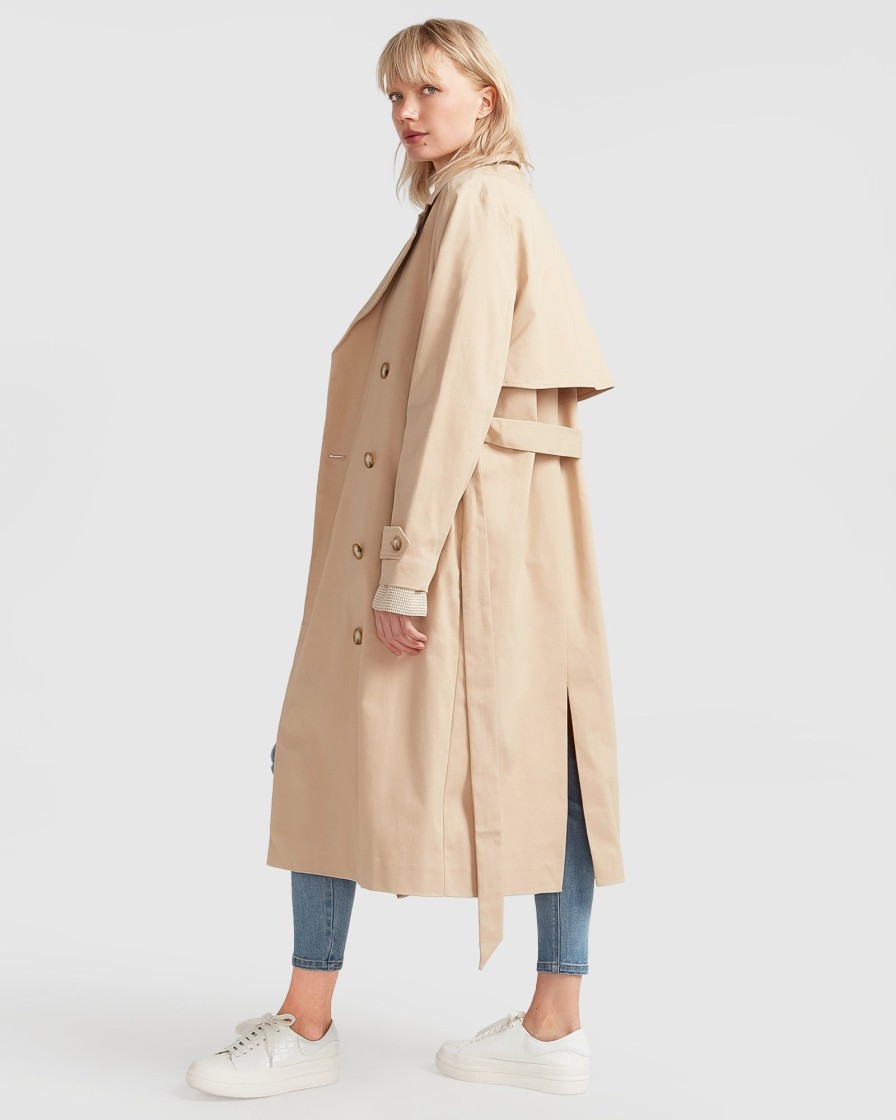 Women belle & bloom Coats & Jackets | Belle & Bloom Empirical Trench Coat Light Beige