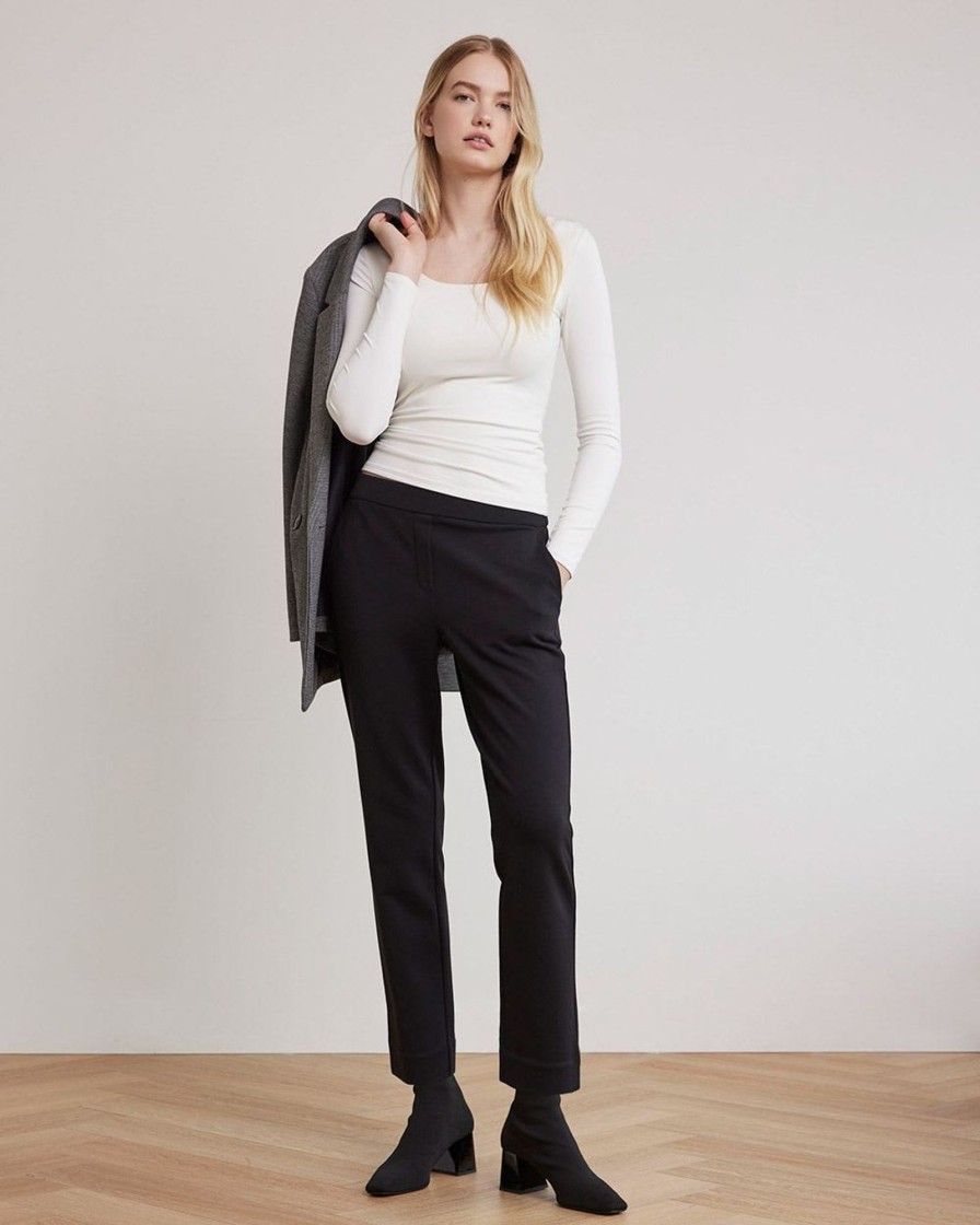 Women r.w. & co. Pants | Straight-Leg Mid-Rise Ankle Pant Black