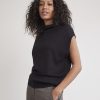 Women r.w. & co. Sweaters & Cardigans | Sleeveless Funnel-Neck Sweater Black