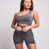 Women twill active Active Tops | Twill Active - Chinella Recycled Asymmetric Sports Bra - Grey Marl Dark Grey