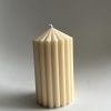 Home aaram lux | Carousel Pillar Small Candle | Striped Pointed Pillar Candle | Decor Candle | Aaram Lux N/A