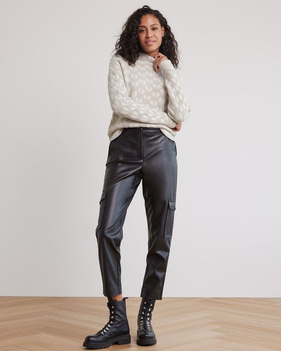 Women r.w. & co. Sweaters & Cardigans | Long-Sleeve Mock-Neck Jacquard Sweater Light Burro Mix Multi.