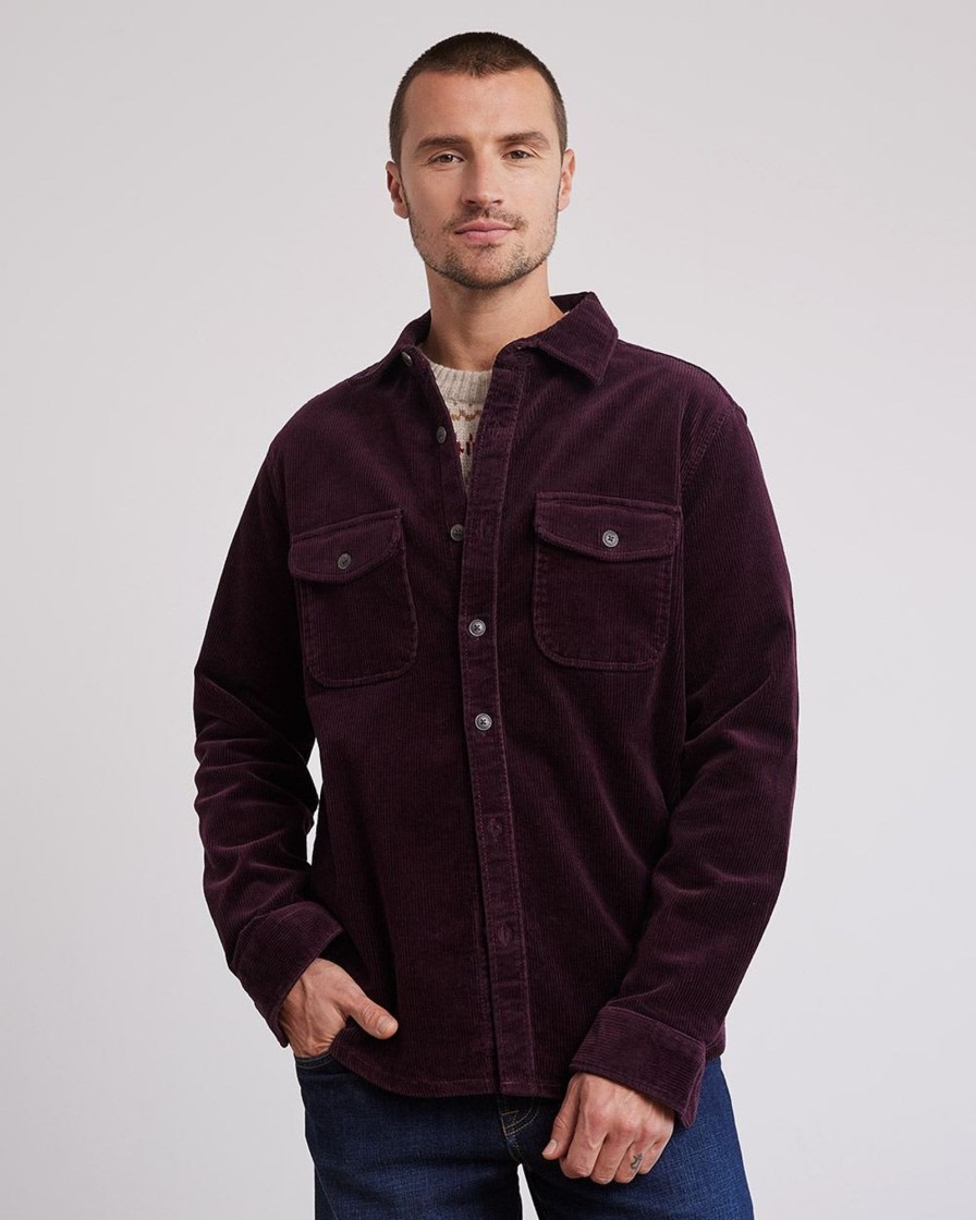 Men r.w. & co. Shirts | Corduroy Overshirt Burgundy