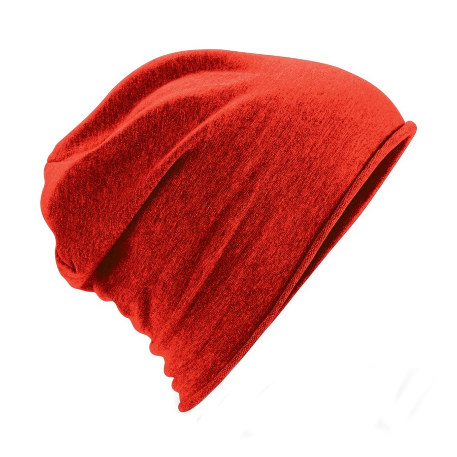 Men beechfield Scarves, Gloves & Hats | Beechfield - Unisex Plain Jersey Beanie Hat Medium Red