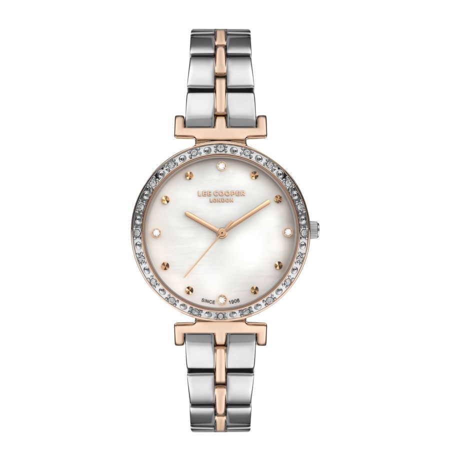 Women lee cooper Watches | Lee Cooper-Women'S Rose Gold 35Mm Watch W/White Dial Silver