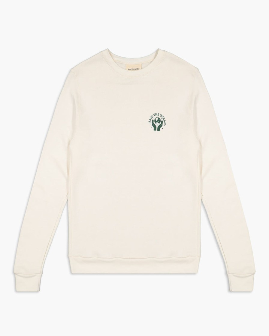 Men good for sunday Sweatshirts & Hoodies | Save The Ocean Bamboo Crewneck Light Beige