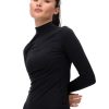 Women rebody active Active Tops | Rebody - Cozy Mock Neck Long Sleeve Black