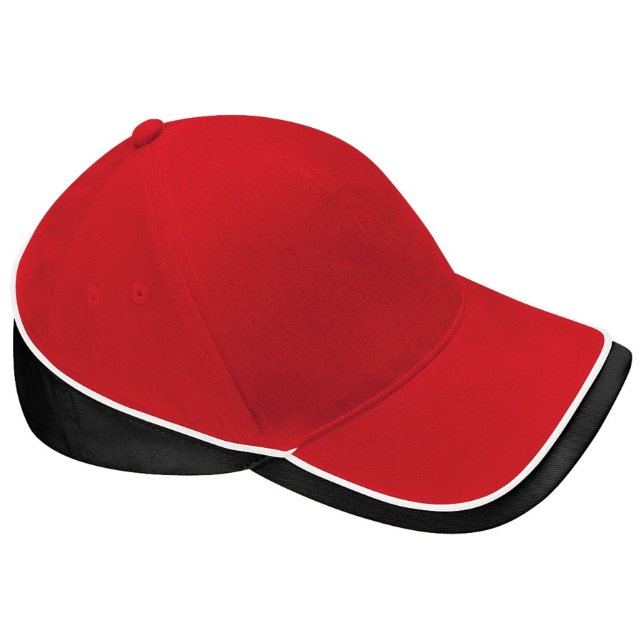 Men beechfield Scarves, Gloves & Hats | Beechfield - Unisex Teamwear Competition Cap Baseball / Headwear (Pack Of 2) Medium Red