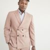 Men r.w. & co. Suits | Tailored-Fit Double-Breasted Pink Suit Blazer Ash Rose