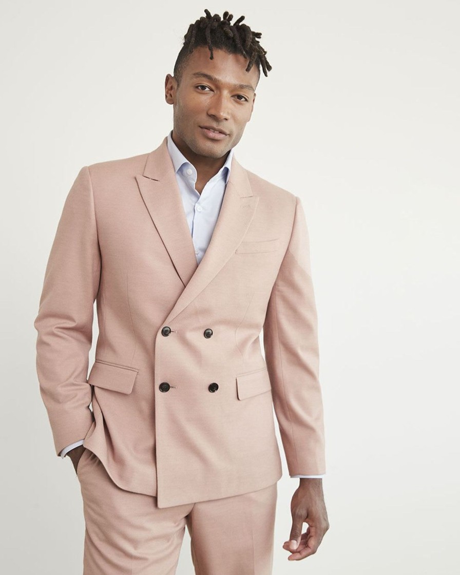 Men r.w. & co. Suits | Tailored-Fit Double-Breasted Pink Suit Blazer Ash Rose