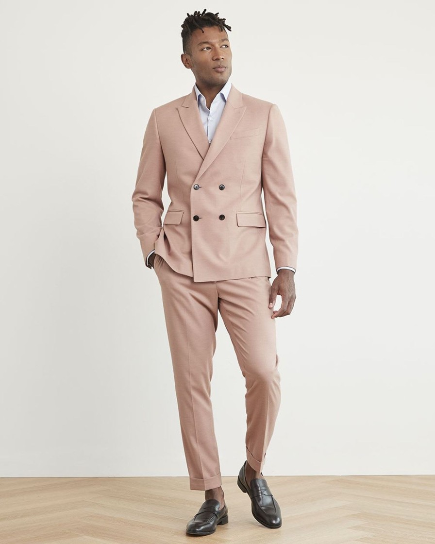 Men r.w. & co. Suits | Tailored-Fit Double-Breasted Pink Suit Blazer Ash Rose