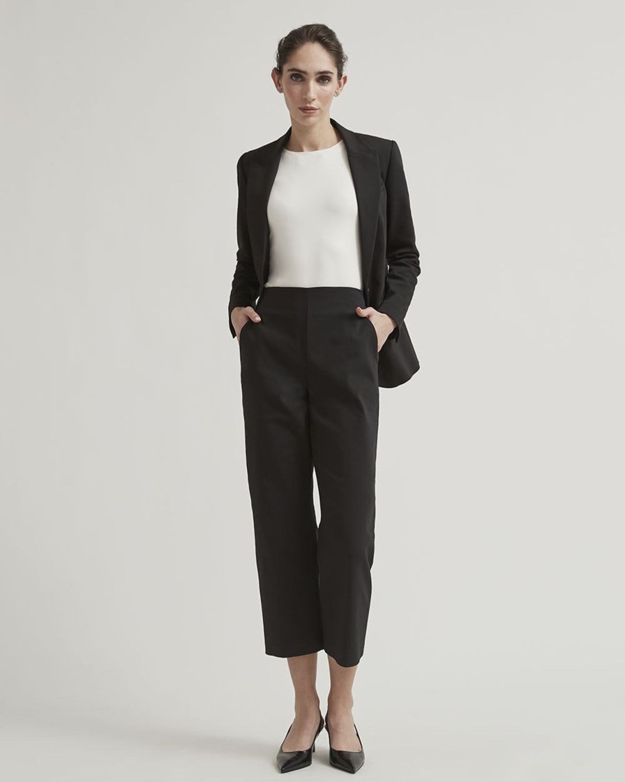 Women r.w. & co. Suits | High-Rise Straight-Leg Crop Pant Black