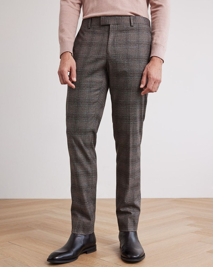 Men r.w. & co. Suits | Slim-Fit Grey Checkered Suit Pant Medium Grey