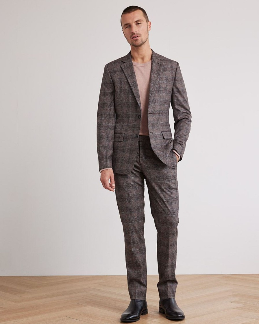 Men r.w. & co. Suits | Slim-Fit Grey Checkered Suit Pant Medium Grey