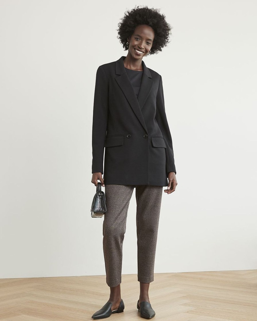 Women r.w. & co. Suits | Relaxed Double-Breasted Blazer Black