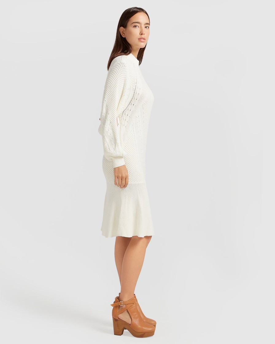 Women belle & bloom Dresses & Jumpsuits | Belle & Bloom Love Letter Knit Dress White