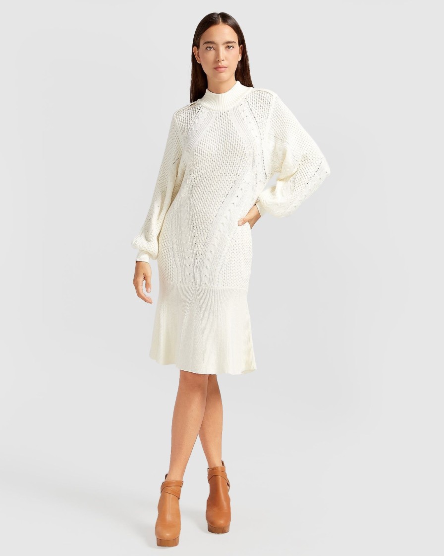 Women belle & bloom Dresses & Jumpsuits | Belle & Bloom Love Letter Knit Dress White