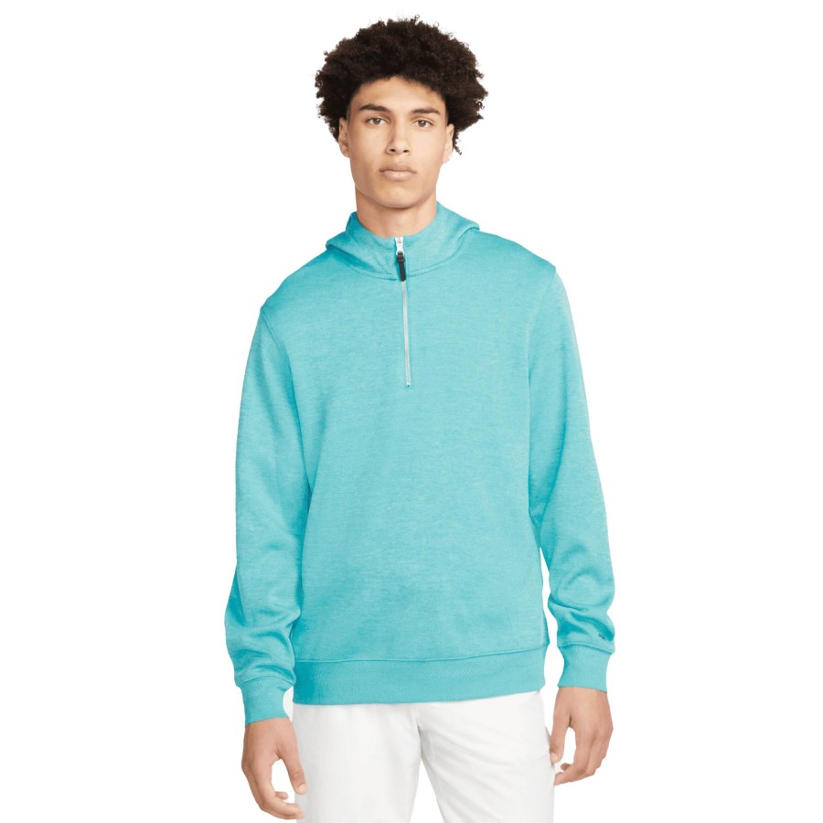 Men nike Sweatshirts & Hoodies | Nike - Mens Dri-Fit Golf Hoodie Light Blue