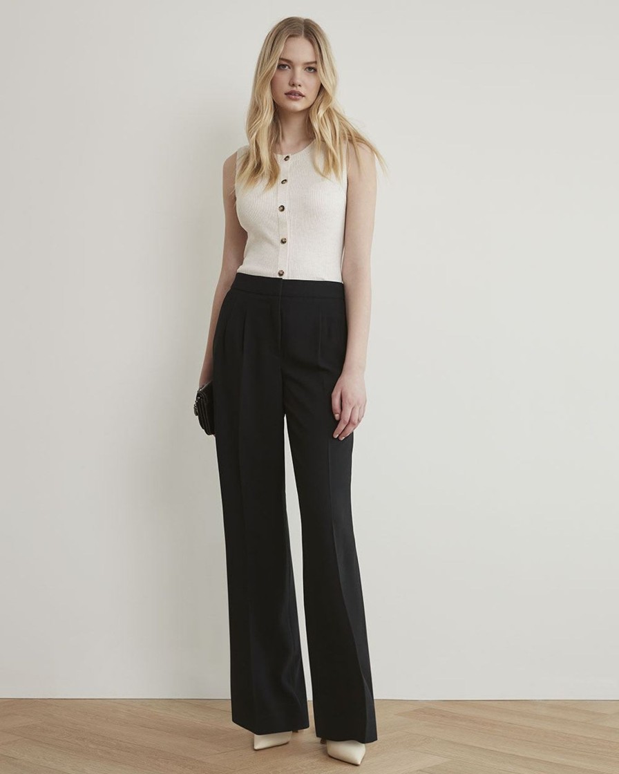 Women r.w. & co. Pants | High-Rise Wide-Leg Long Crepe Pant Black